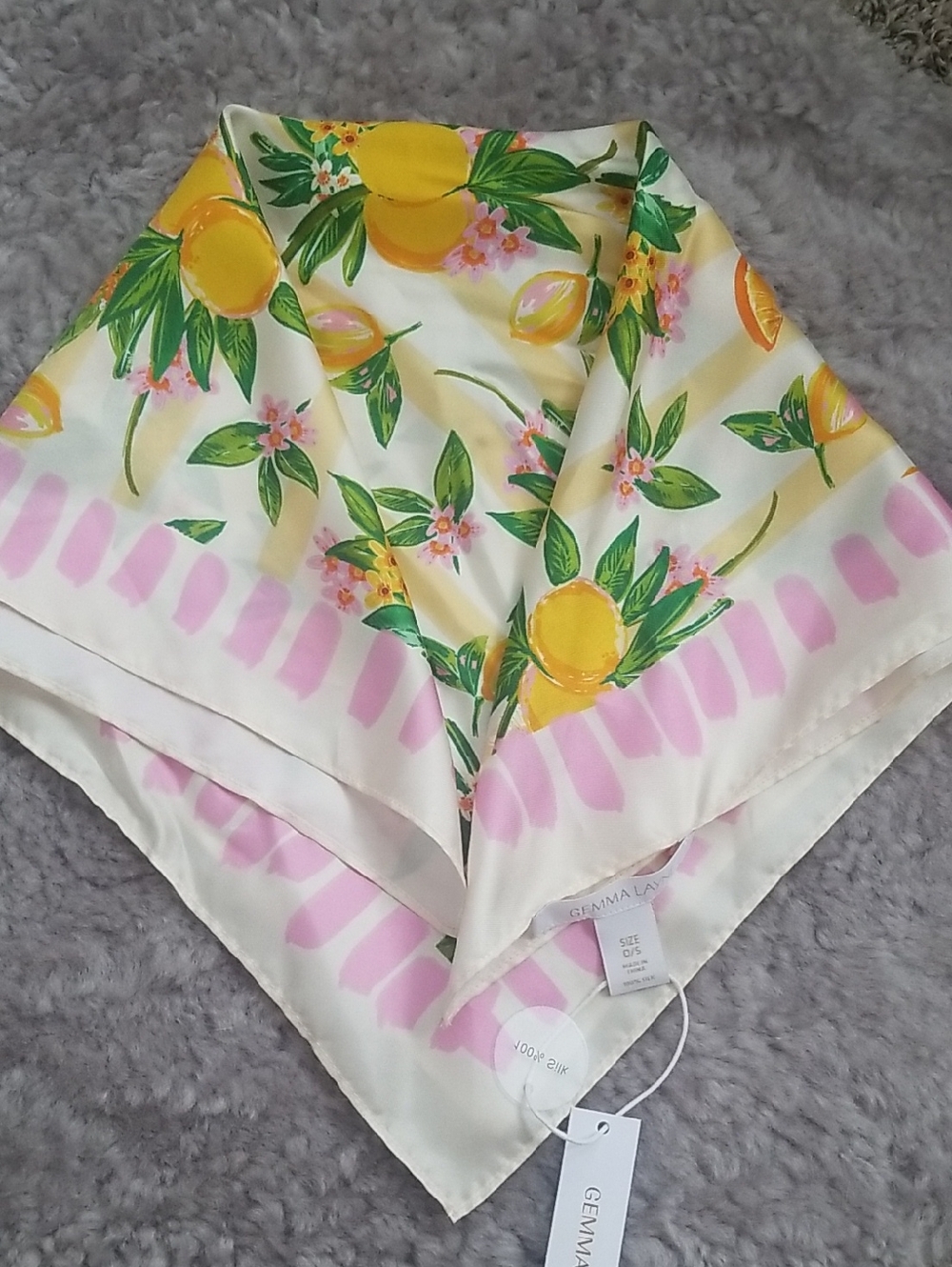 NEW! Orange Print Silk Scarf